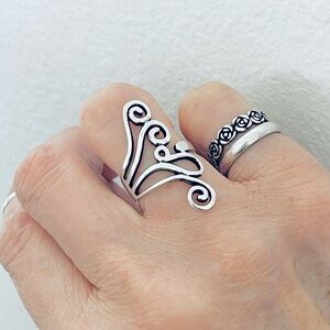 Sterling Silver Statement Swirly Ring, Silver Rings, Swirl Jewelry, Spiral Ring